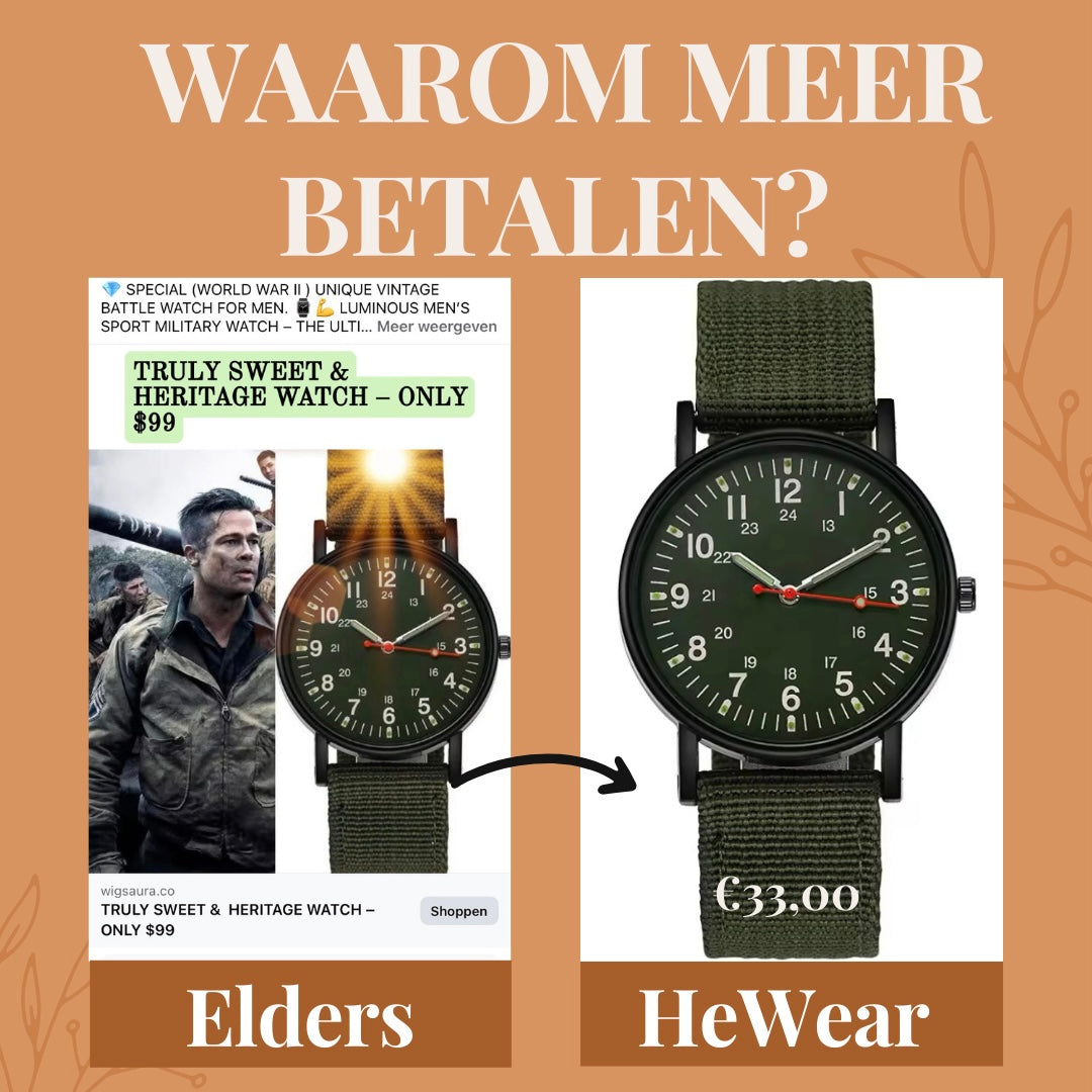 Militaire Heren Horloges Lichtgevende Schokbestendige Sporthorloge met Canvas Band