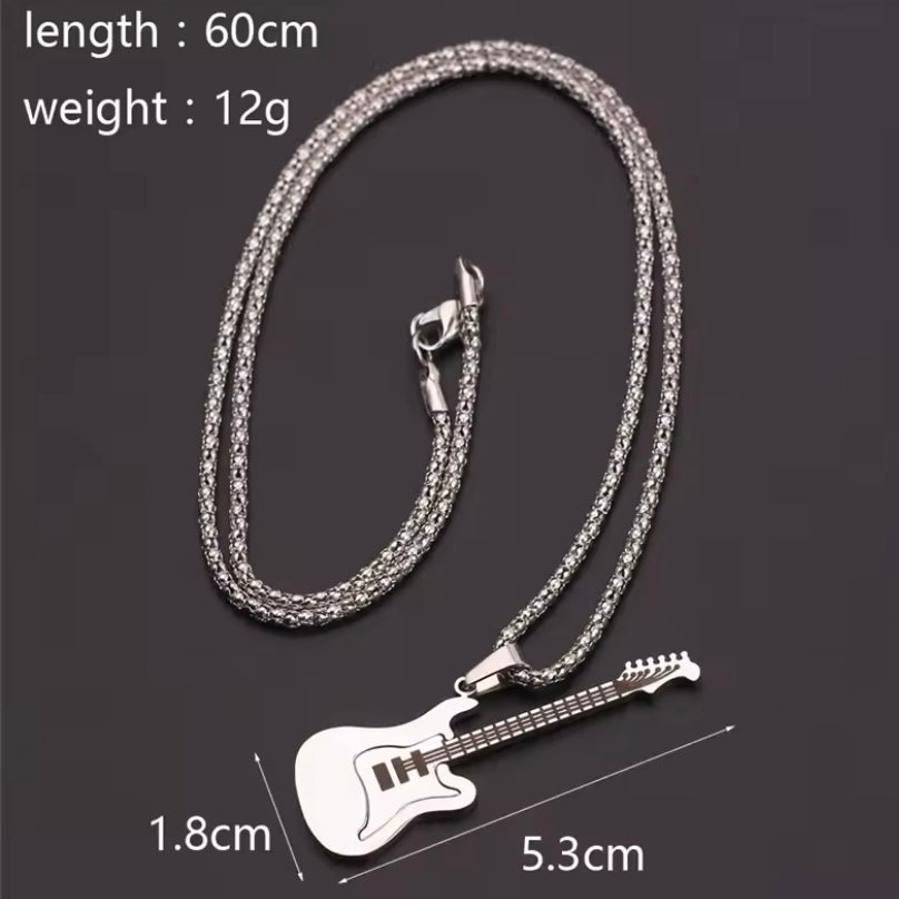 Gitaar Ketting | RVS Hanger | Mode Street Hiphop Rock Ketting