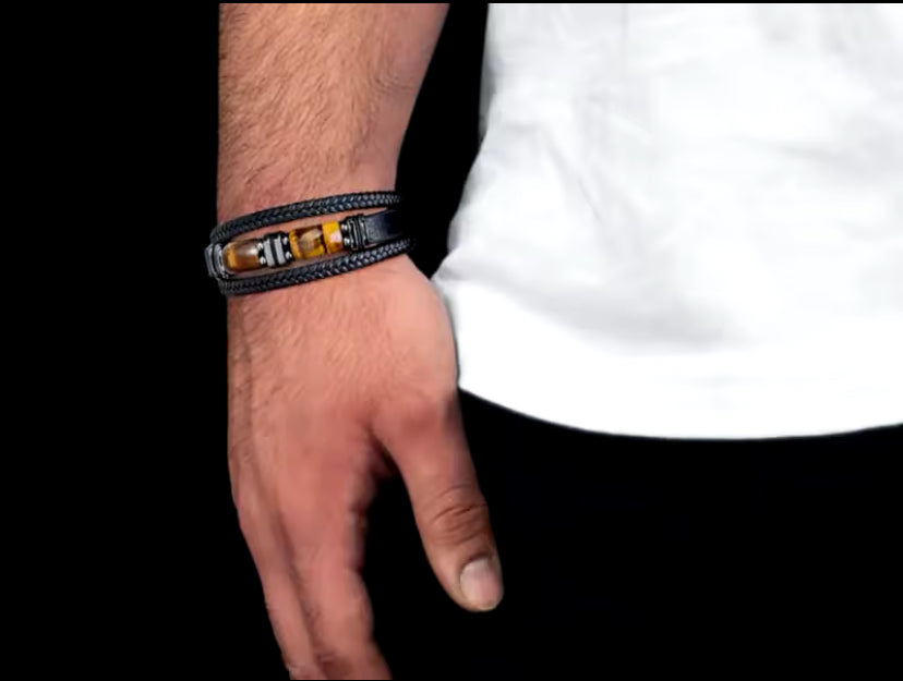 Handgemaakte Tijgeroog Armband voor Mannen – Bescherming en Kracht