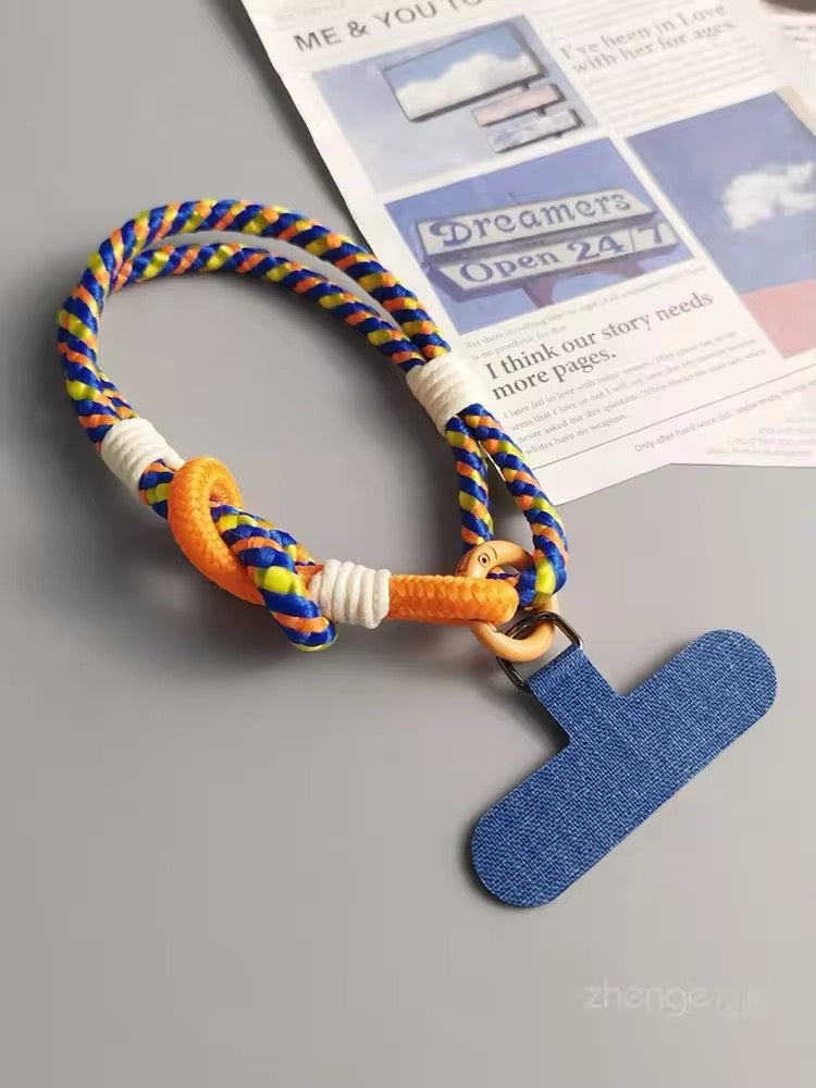 Lanyard 2-Streng Gevlochten Met Contrasterende Kleur voor telefoon IPhone