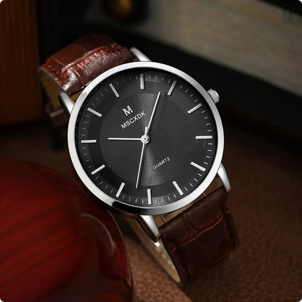 EleganceWatch™ Kwartshorloge met Leren Band