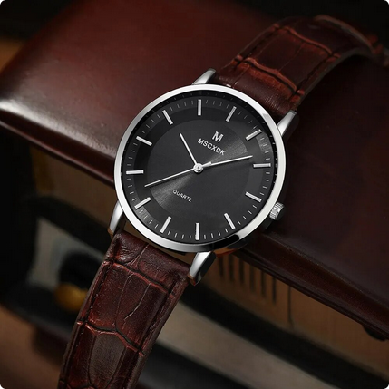 EleganceWatch™ Kwartshorloge met Leren Band