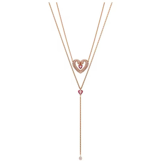 Luxe dubbele ketting, gemaakt van hoogwaardig stainless steel met Hart