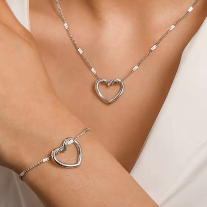 Roestvrijstalen Sieradenset Twisted Heart | Luxe Dames Sieraden | High-End Jubileum 2025 Gift