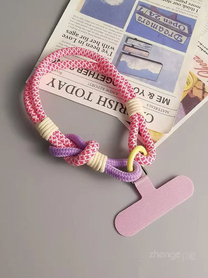 Lanyard 2-Streng Gevlochten Met Contrasterende Kleur voor telefoon IPhone