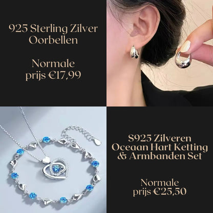 8-in-1 Sieradenbundel: 3 Oorbellen, 3 Kettingen & 2 Armbanden voor Slechts €39,99 – Bespaar 40%