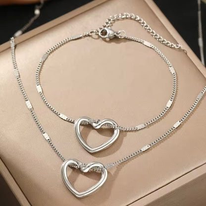 Roestvrijstalen Sieradenset Twisted Heart | Luxe Dames Sieraden | High-End Jubileum 2025 Gift