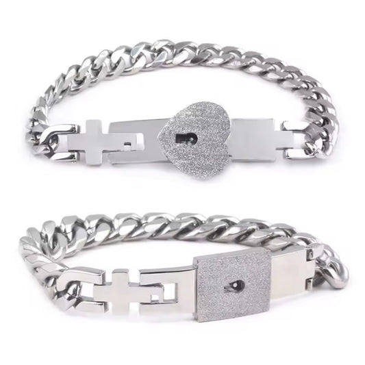 Heart Love Lock Set + Gratis 2 Hartvormige Knuffelringen voor Koppels