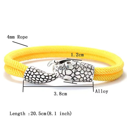 Retro Snake Armband Voor Mannen | Grade A 4mm Touw