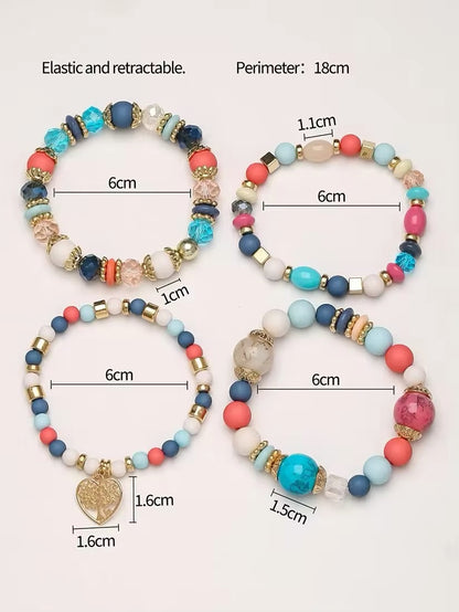 Multicolor Hart Armband met Boom Van Het Leven