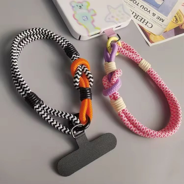 Lanyard 2-Streng Gevlochten Met Contrasterende Kleur voor telefoon IPhone