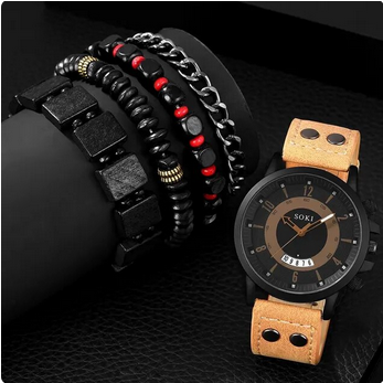 Montre ModeLux™ Soki et bracelets élégants